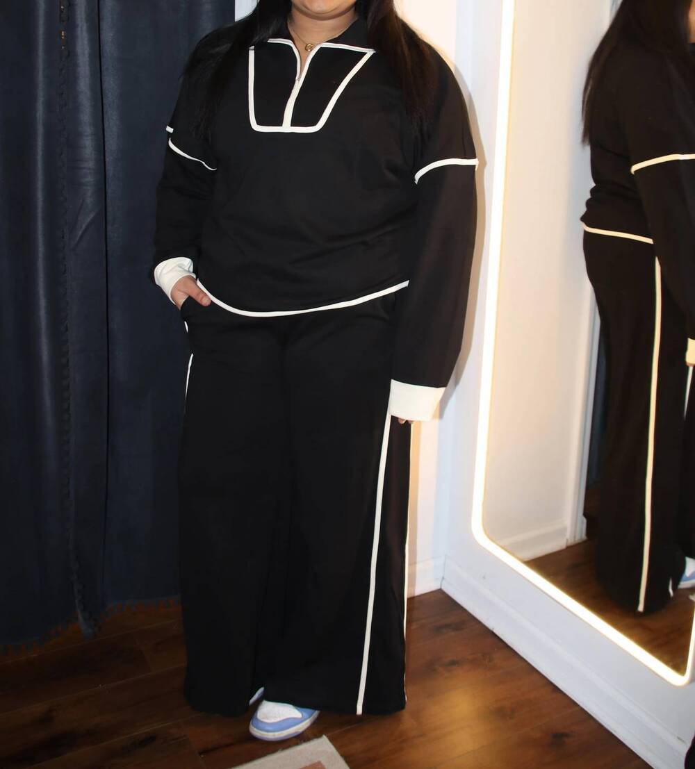 NEW ODDI french terry contrast set - plus in black